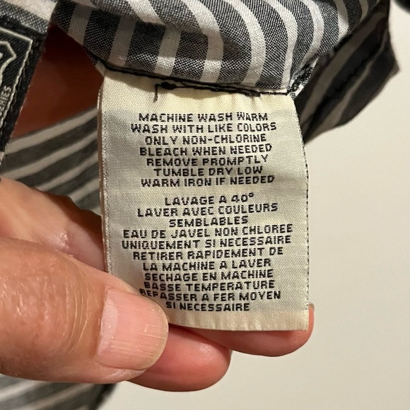 Ralph Lauren Denim & Supply Striped  Button Up Casual Men Shirt White&gray L/G - Picture 6 of 13